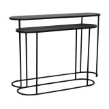 CONSOLE TABLE BOBO ANTIQUE LEAD BLACK SET OF 2 - CONSOLES, DESKS